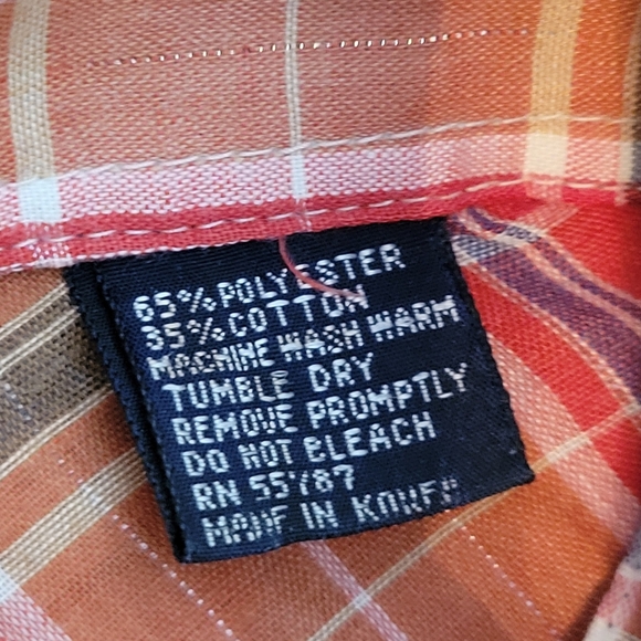 Vintage Black & Plaid Western Men's Shirt Rodeo Cowboy - Picture 14 of 14